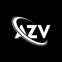 logotipo de azv. letra azv. diseño del logotipo de la letra azv. logotipo de iniciales azv vinculado con círculo y logotipo de monograma en mayúsculas. tipografía azv para tecnología, negocios y marca inmobiliaria. vector