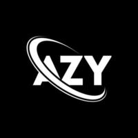 AZY logo. AZY letter. AZY letter logo design. Initials AZY logo linked with circle and uppercase monogram logo. AZY typography for technology, business and real estate brand. vector