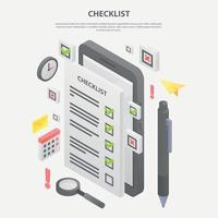 Checklist concept banner, isometric style vector