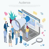 Audience concept background, isometric style vector