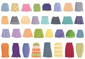 Skirt icons set cartoon vector. Clothes apparel vector