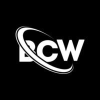 logotipo de bcw. carta bcw. diseño del logotipo de la letra bcw. logotipo de las iniciales bcw vinculado con el círculo y el logotipo del monograma en mayúsculas. Tipografía bcw para tecnología, negocios y marca inmobiliaria. vector