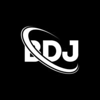 logotipo de dj. letra bdj. diseño del logotipo de la letra bdj. logotipo de bdj iniciales vinculado con círculo y logotipo de monograma en mayúsculas. tipografía bdj para tecnología, negocios y marca inmobiliaria. vector