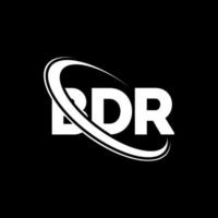 logotipo de bdr. letra bdr. diseño del logotipo de la letra bdr. logotipo de iniciales bdr vinculado con círculo y logotipo de monograma en mayúsculas. tipografía bdr para tecnología, negocios y marca inmobiliaria. vector