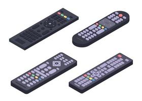 Remote icons set, isometric style vector