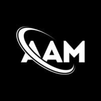logotipo de am carta aam. diseño del logotipo de la letra aam. logotipo inicial de aam vinculado con un círculo y un logotipo de monograma en mayúsculas. tipografía aam para tecnología, negocios y marca inmobiliaria. vector