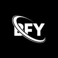 logotipo de bfy. carta bfy. diseño del logotipo de la letra bfy. logotipo bfy de iniciales vinculado con círculo y logotipo de monograma en mayúsculas. tipografía bfy para tecnología, negocios y marca inmobiliaria. vector