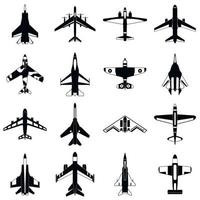 Aviation set icons vector