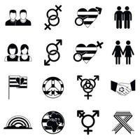 Gays simple icons set vector