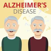 fondo del concepto de enfermedad de alzheimers, estilo de dibujos animados vector