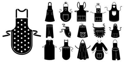 Apron icons set, simple style vector
