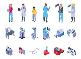 Medical examination icons set isometric vector. Health check vector