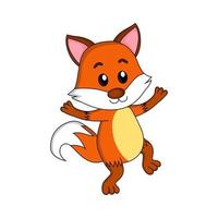 illustrations of cute and cheerful foxes, walking and dancing and having fun, illustrations of children's books, food product packaging, stationery, posters, website, consumer goods and more vector