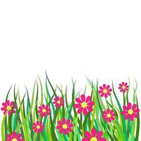 Pink Country Floral Border Element vector