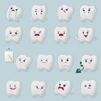 conjunto de dibujos animados de dientes vector