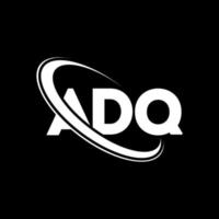 logotipo adq. letra adq. diseño de logotipo de letra adq. logotipo de las iniciales adq vinculado con el círculo y el logotipo del monograma en mayúsculas. tipografía adq para tecnología, negocios y marca inmobiliaria. vector