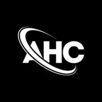logotipo de ahc. ah carta. diseño del logotipo de la letra ahc. logotipo de iniciales ahc vinculado con círculo y logotipo de monograma en mayúsculas. tipografía ahc para tecnología, negocios y marca inmobiliaria. vector
