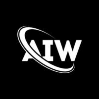 logotipo de ai. carta de aiw. diseño del logotipo de la letra aiw. logotipo de iniciales aiw vinculado con círculo y logotipo de monograma en mayúsculas. tipografía aiw para tecnología, negocios y marca inmobiliaria. vector