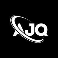 logotipo de ajq. letra ajq. diseño del logotipo de la letra ajq. logotipo de iniciales ajq vinculado con círculo y logotipo de monograma en mayúsculas. tipografía ajq para tecnología, negocios y marca inmobiliaria. vector