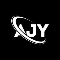 logotipo de ay. carta ayy. diseño del logotipo de la letra ajy. logotipo de las iniciales ajy vinculado con un círculo y un logotipo de monograma en mayúsculas. tipografía ajy para tecnología, negocios y marca inmobiliaria. vector