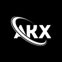 logotipo de akx. letra akx. diseño del logotipo de la letra akx. logotipo de las iniciales akx vinculado con un círculo y un logotipo de monograma en mayúsculas. tipografía akx para tecnología, negocios y marca inmobiliaria. vector