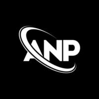 logotipo de la anp. carta anp. diseño del logotipo de la letra anp. logotipo de iniciales anp vinculado con círculo y logotipo de monograma en mayúsculas. tipografía anp para tecnología, negocios y marca inmobiliaria. vector