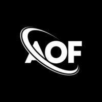 un logotipo de. una carta. diseño de logotipo de letra aof. logotipo de las iniciales aof vinculado con un círculo y un logotipo de monograma en mayúsculas. aof tipografía para tecnología, negocios y marca inmobiliaria. vector