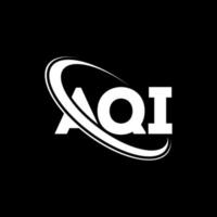 AQI logo. AQI letter. AQI letter logo design. Initials AQI logo linked with circle and uppercase monogram logo. AQI typography for technology, business and real estate brand. vector