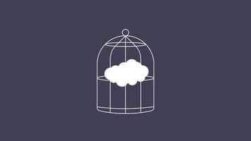 Cloud in bird cage. vector