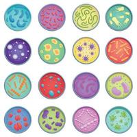 Petri dish icon, cartoon style vector