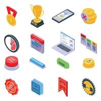 Free trial version icons set, isometric style vector