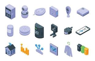 Smart consumption icons set, isometric style vector