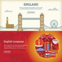 England banner or poster set vector illustration