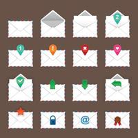 Envelopes icons set vector