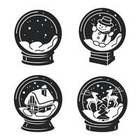 Snowglobe icons set, simple style vector