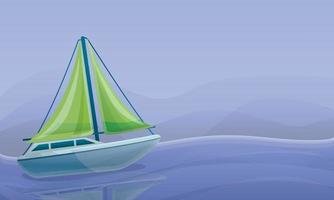 Sea yacht concept banner, cartoon style vector