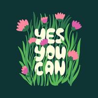 Yes you can lettering with flower and grass vector