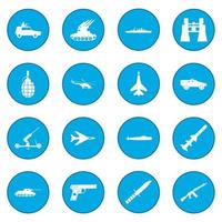 16 weapon icon blue vector