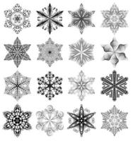 Snowflake black set vector