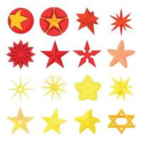 conjunto de iconos de estrellas, estilo de dibujos animados vector