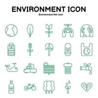 Environmentally friendly thin icons and Use clean energy. Caring for the world. vector