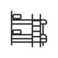bunk bed and pillows icon thin line style isolated on white background,sleeping accessories and symbols,single piece icon illustration vector