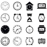 Clocks set isolated on white background vector