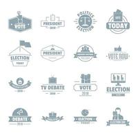 Election voting logo icons set, simple style vector