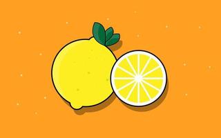 Drawing flat lemon illustration vector