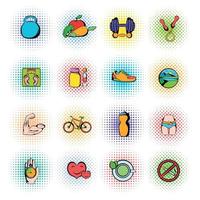 Healthy lifestyle icons set vector