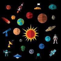 Space icons set vector