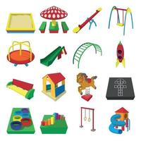 Playground cartoon icons vector