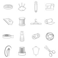 Tailoring icon set outline