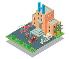 Clinical hospital concept banner, isometric style vector